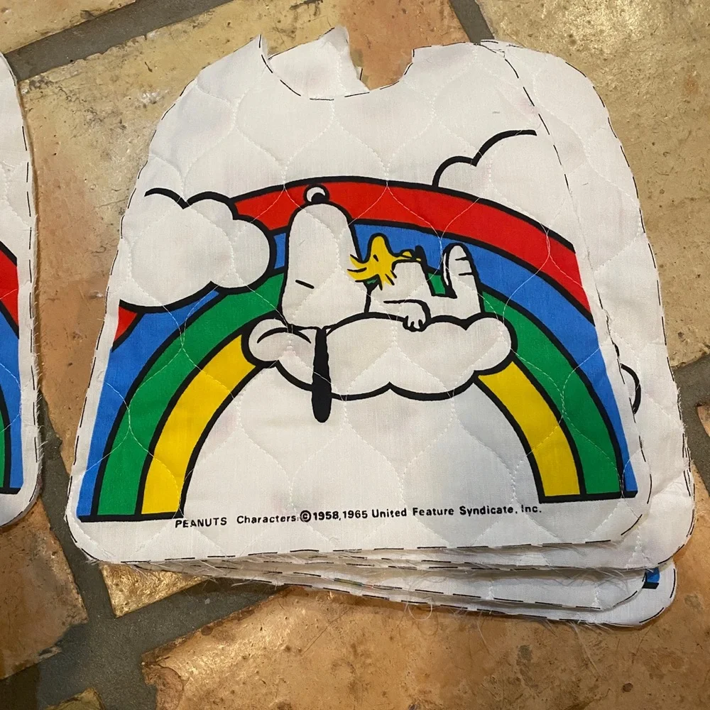 Vintage Charlie Brown & crew Rainbow Bibs 1950 Peanuts